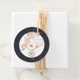 Elegantes Blütenschwarzes Logo Geschenkanhänger
