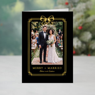 Elegantes Bogen-Design Frohe und Verheiratete Foto