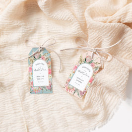 Elegantes Bohemisches Brautparty mit Blumen Geschenkanhänger