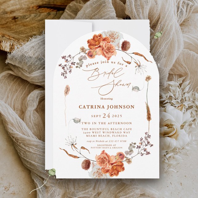 Elegantes Bohemisches florales Brautparty Einladung (Von Creator hochgeladen)
