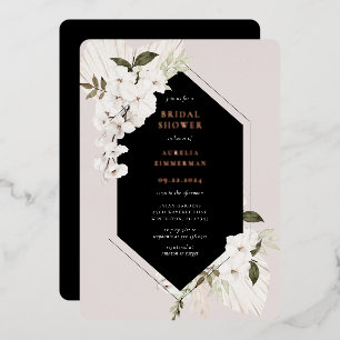 Elegantes Bohemisches florales Brautparty Folieneinladung