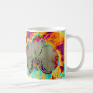 Elegantes boho abstraktes Orchideengemälde Kaffeetasse