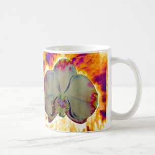 Elegantes boho abstraktes Orchideengemälde Kaffeetasse
