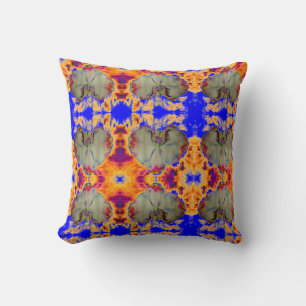 Elegantes boho abstraktes Orchideengemälde Kissen