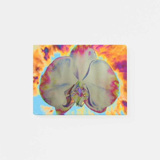Elegantes boho abstraktes Orchideengemälde Post-it Klebezettel (Vorderseite)