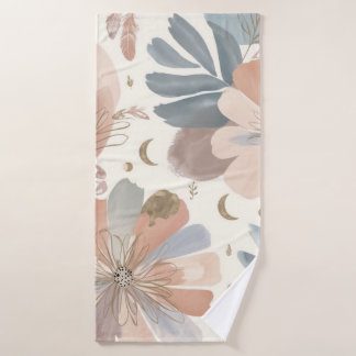 Elegantes Boho Aquarell Blumenbadezimmer Handtuchh Badhandtuch Set