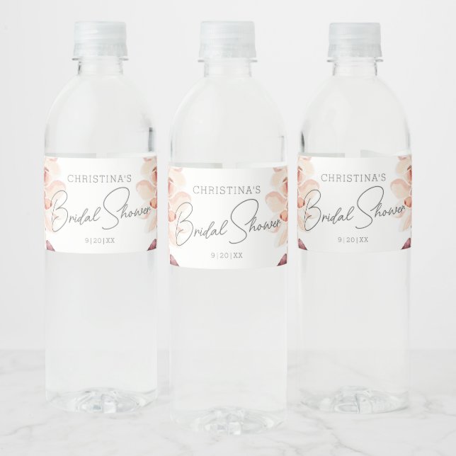 Elegantes Boho Chic Watercolor Brautparty (Flaschen)