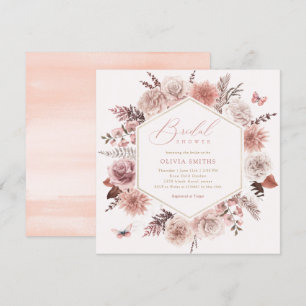 Elegantes Boho Chic Watercolor Brautparty Einladung