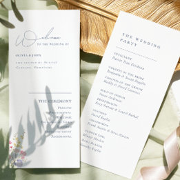 Elegantes Boho-Chic-Wildblumen-Hochzeitsprogramm