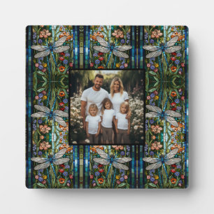 Elegantes boho Dragonfly-Blumenglas Foto Fotoplatte