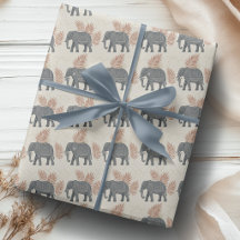 Elegantes Boho-Elefanten-Geschenkpapier
