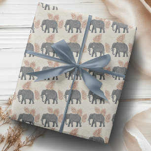 Elegantes Boho-Elefanten-Geschenkpapier Geschenkpapier