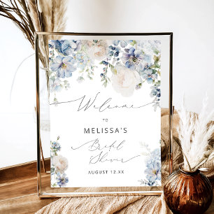 Elegantes Boho Floral Brautparty Willkommen Poster