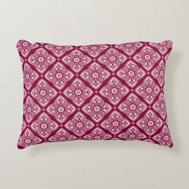 Elegantes Boho Geometric Floral Pattern Dekokissen (Vorderseite)