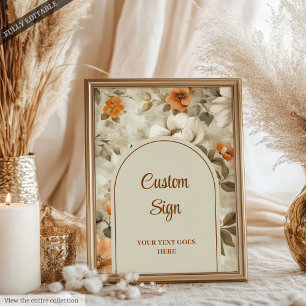 Elegantes Boho-Kupfer-Elfenbein-Sage-Blumenbenutze Poster