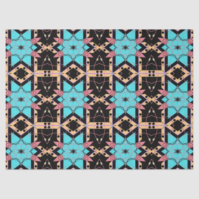 Elegantes Boho Mystical Mosaic Geometric Muster Seidenpapier (Vorderseite)