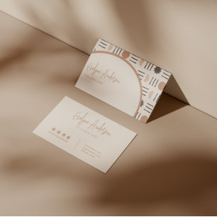 Elegantes Boho Neutral Terracotta Abstraktes Muste Visitenkarte