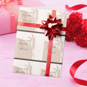 Elegantes Boho Pampasgras moderne Hochzeit Geschenkpapier