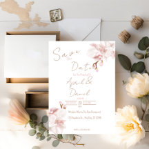Elegantes Boho Save The Date Zarte Pinke Orchidee