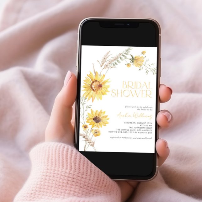 Elegantes Boho Sonnenblumen Botanisches Brautparty Einladung (Von Creator hochgeladen)