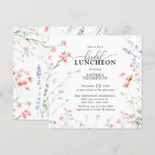 Elegantes Boho-Wildblumen-Hochzeits-Luncheon Einladung