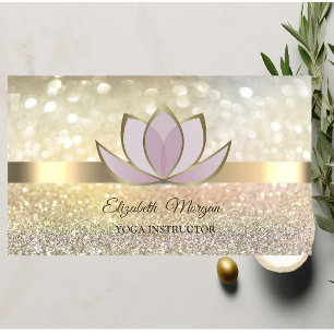 Elegantes Bokeh Gold, Lotusblumen Yoga Reiki Visitenkarte