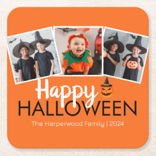 Elegantes Boo-Kürbiskürbis Jack-o-Laterne Hallowee Rechteckiger Pappuntersetzer