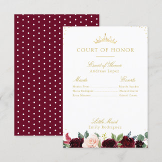 Elegantes Bordeaux-Blumengericht Einladung