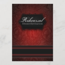 Elegantes Bordeaux Damask Probe Dinner Einladung