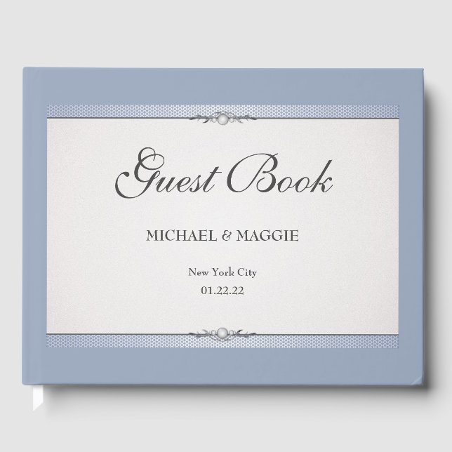 Elegantes Border Wedding Guest Book Gästebuch (Vorderseite)