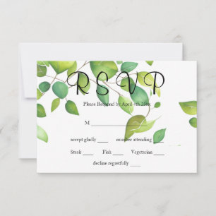 Elegantes botanisches Aquarell RSVP Karte