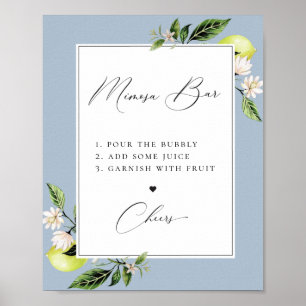 Elegantes Botanisches Bar Poster von Mimosa