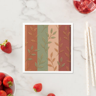 Elegantes botanisches Blätter-Erdfarbmuster Serviette