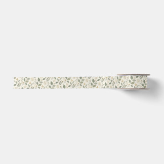 Elegantes botanisches Blattmuster Satinband