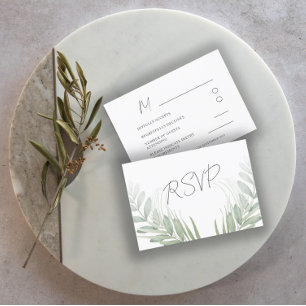 Elegantes botanisches Blattwerk Grünes UAWG RSVP Karte