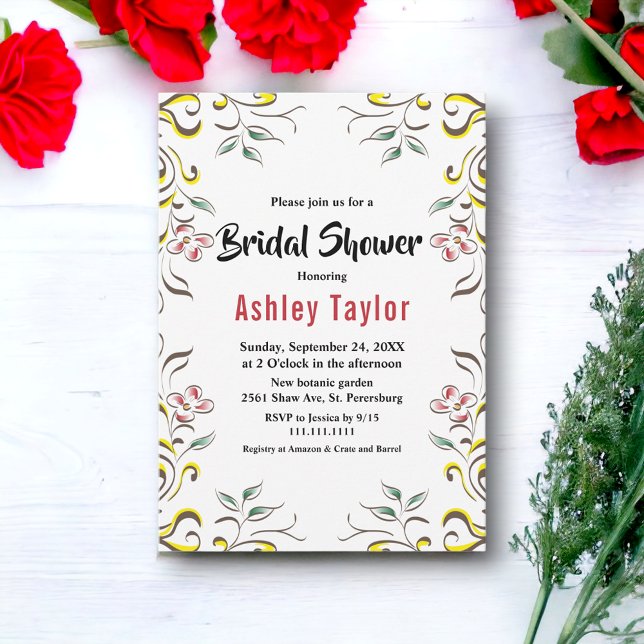 Elegantes botanisches Brautparty Einladung (Von Creator hochgeladen)