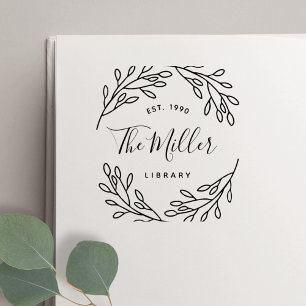 Elegantes botanisches Buchzeichen Permastempel