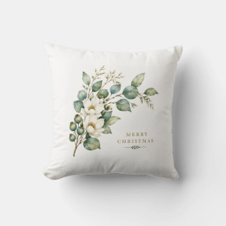 Elegantes botanisches Eukalyptus-Weihnachtskissen Kissen