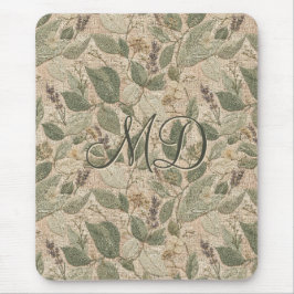 Elegantes botanisches Floralmuster Sage Mousepad