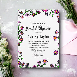 Elegantes Botanisches Garten Rose Brautparty Einladung