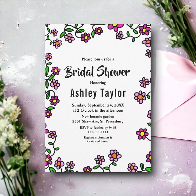 Elegantes Botanisches Garten Rose Brautparty Einladung (Von Creator hochgeladen)