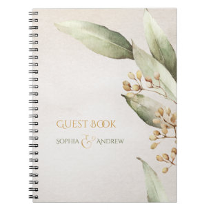 Elegantes botanisches Grün Vintage rustikale Hochz Notizblock
