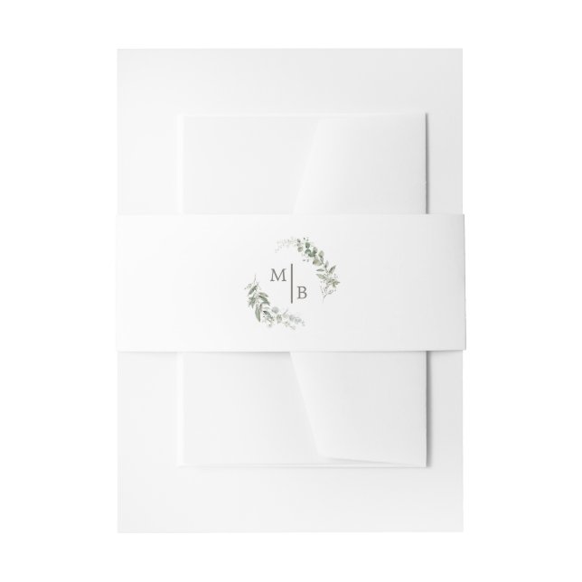 Elegantes Botanisches Hochzeitmonogramm Einladungsbanderole (Vorderseite Beispiel)
