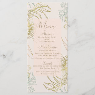 Elegantes botanisches Hochzeitsmenü Menükarte