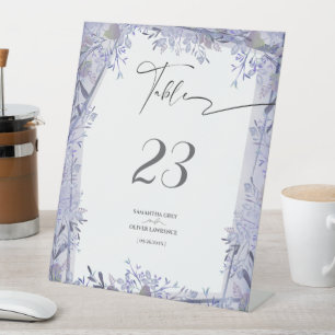 Elegantes botanisches Hochzeitssymbol für die Tisc Sockelschild