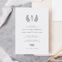 Elegantes Botanisches Leaf Monogramm erste Hochzei