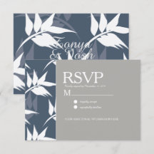 Elegantes Botanisches Leaf Navy Weißes Muster Hoch