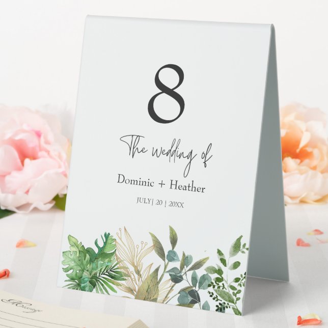 Elegantes botanisches Leaf Tischaufsteller (In Situ (Hochzeit))