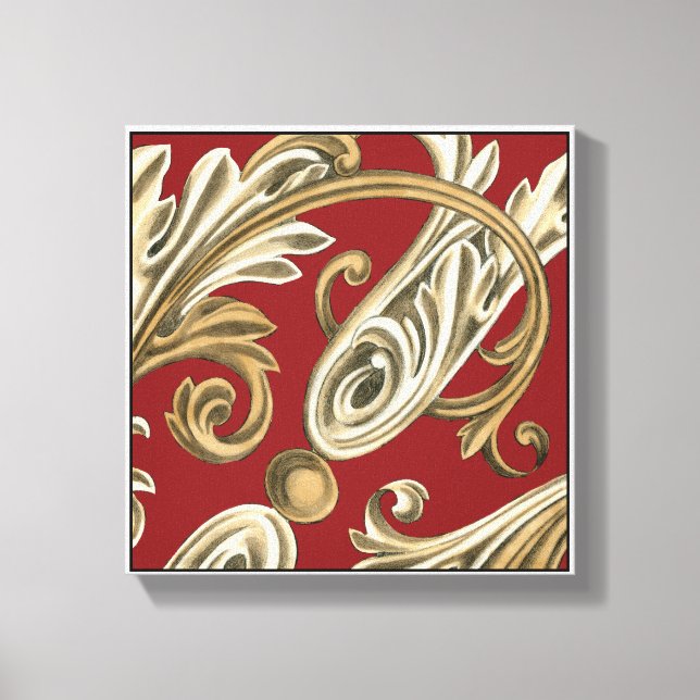 Elegantes botanisches Motiv mit Tan Foliage Leinwanddruck (Vorderseite)