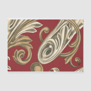 Elegantes botanisches Motiv mit Tan Foliage Seidenpapier